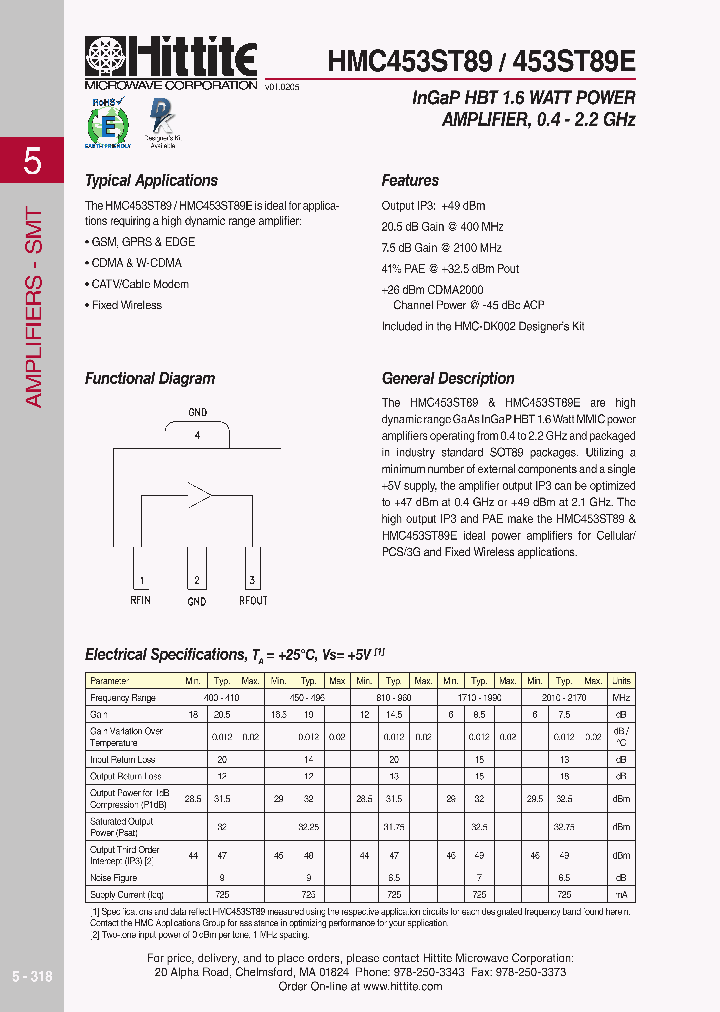 HMC453ST89_618529.PDF Datasheet