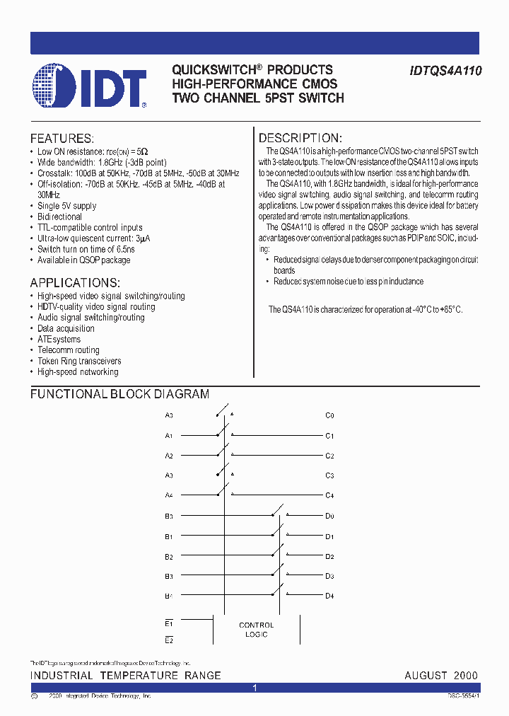 IDTQS4A110_939718.PDF Datasheet