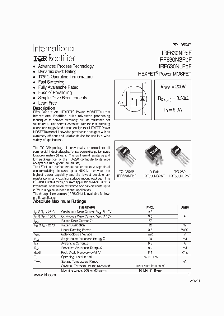 IRF630NSPBF_684763.PDF Datasheet