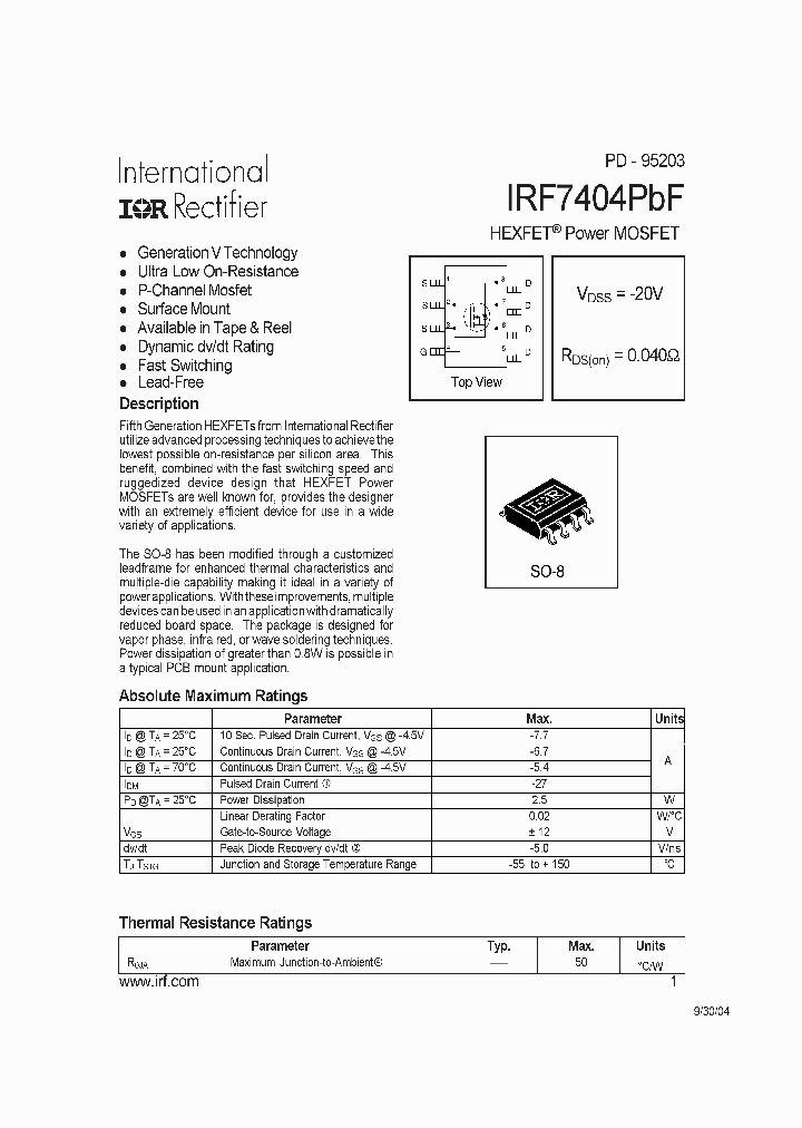 IRF7404PBF_709469.PDF Datasheet