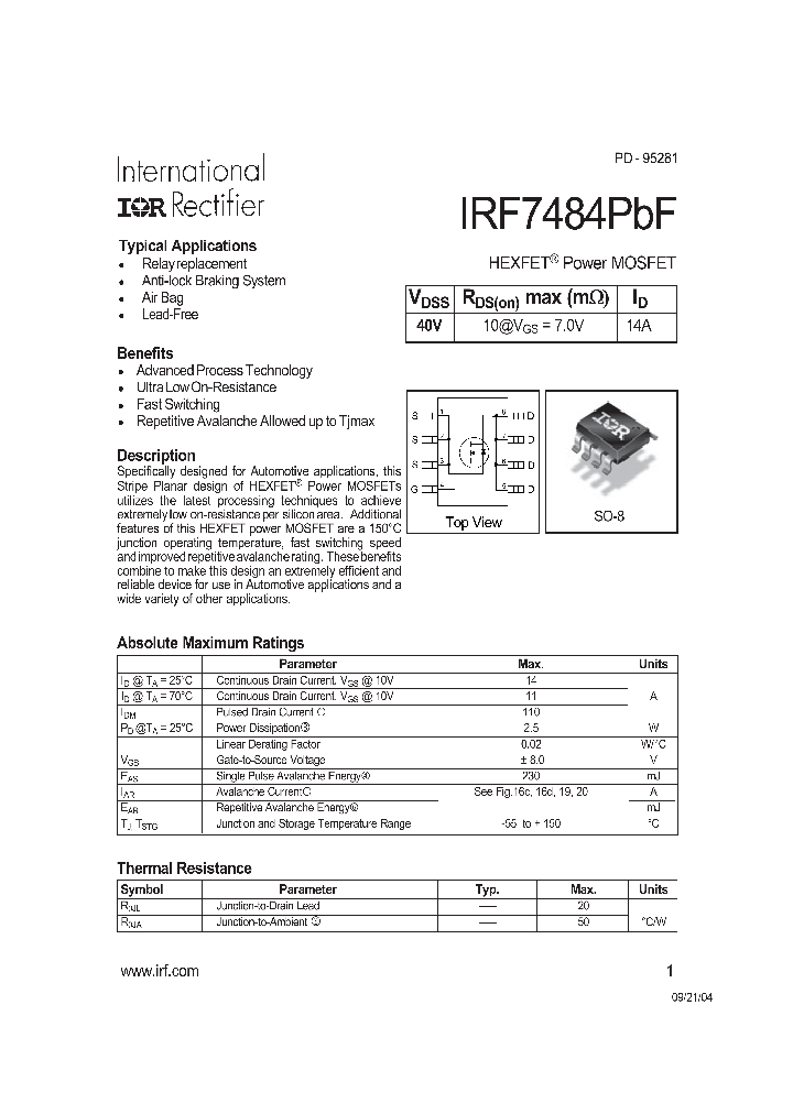 IRF7484PBF_922596.PDF Datasheet