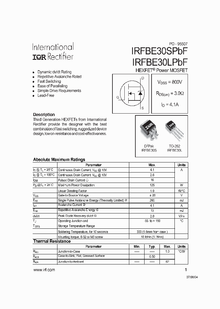 IRFBE30LPBF_716018.PDF Datasheet