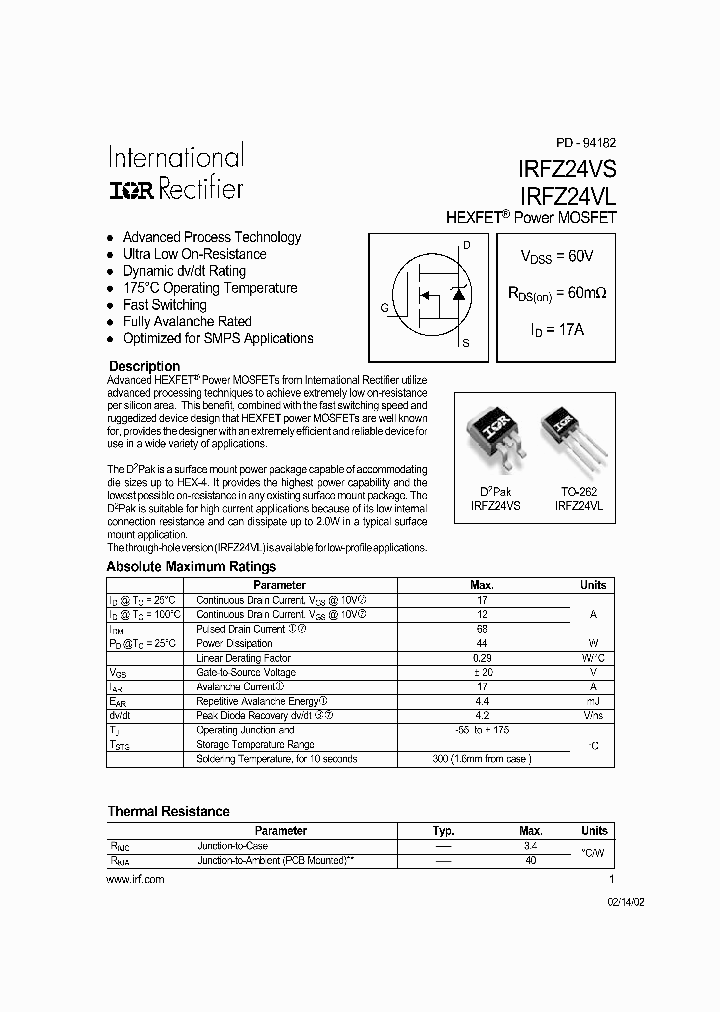 IRFZ24VL_714399.PDF Datasheet