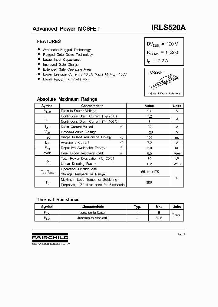 IRLS520A_692258.PDF Datasheet