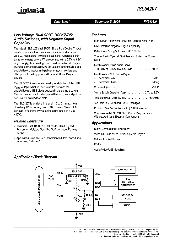 ISL54207_711204.PDF Datasheet