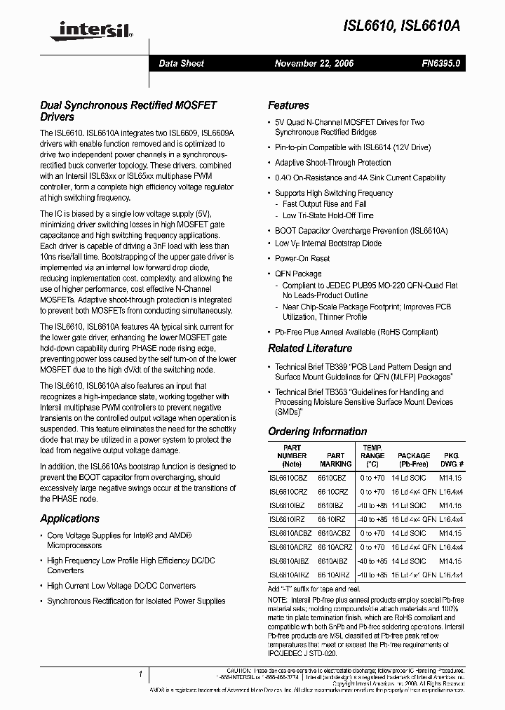 ISL6610CRZ_710881.PDF Datasheet