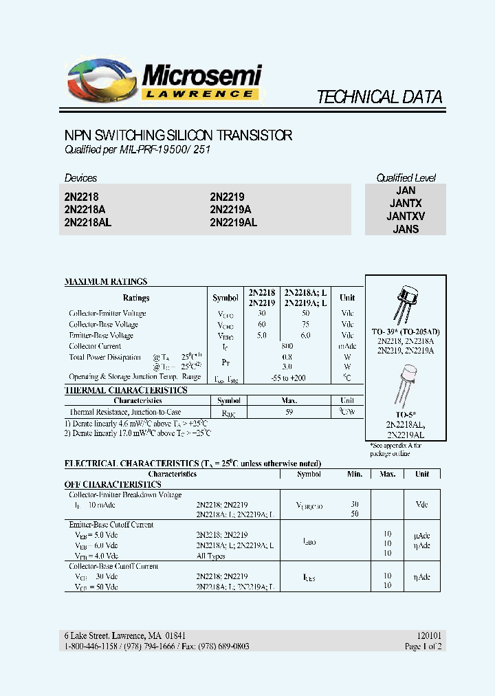 JAN2N2218L_943566.PDF Datasheet