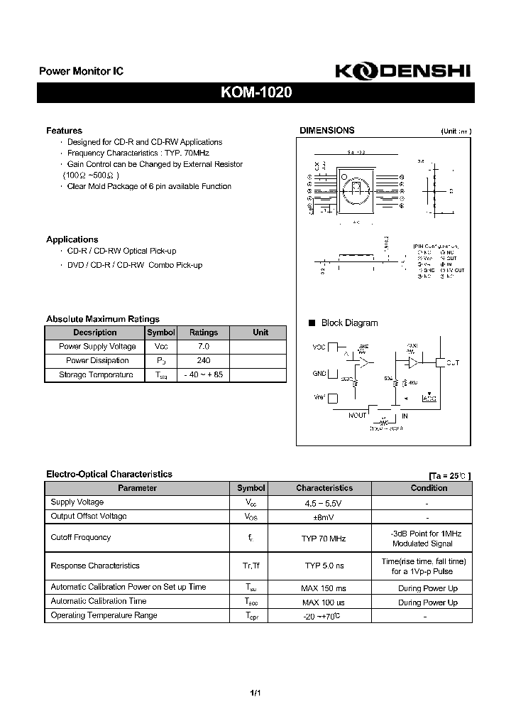 KOM-1020_885327.PDF Datasheet