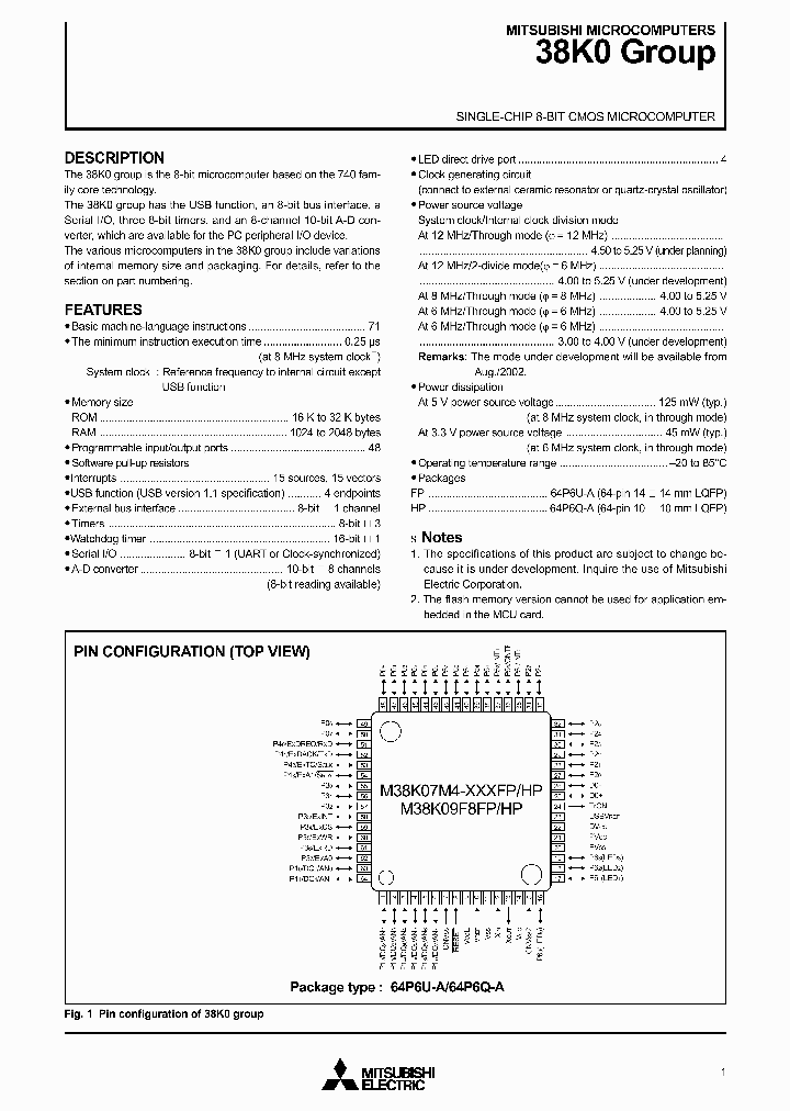 M38K00F1-16FP_894006.PDF Datasheet