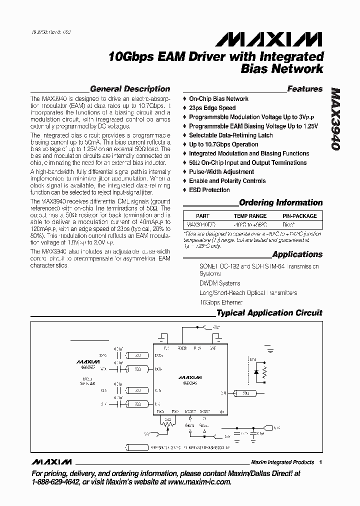 MAX3940ED_632817.PDF Datasheet