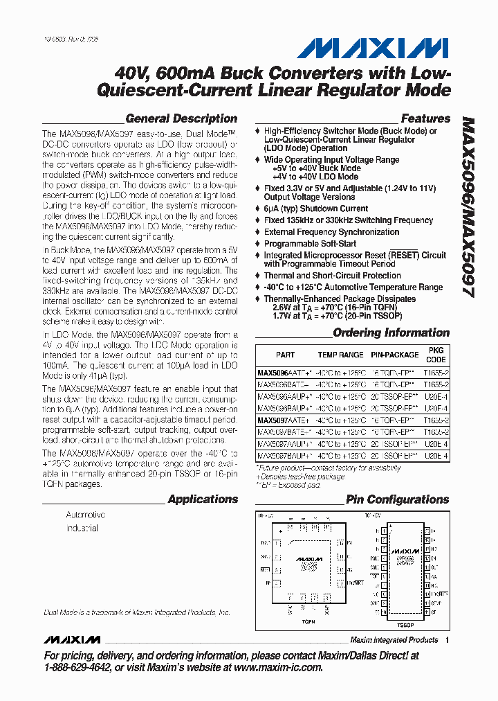 MAX5096BATE_687857.PDF Datasheet