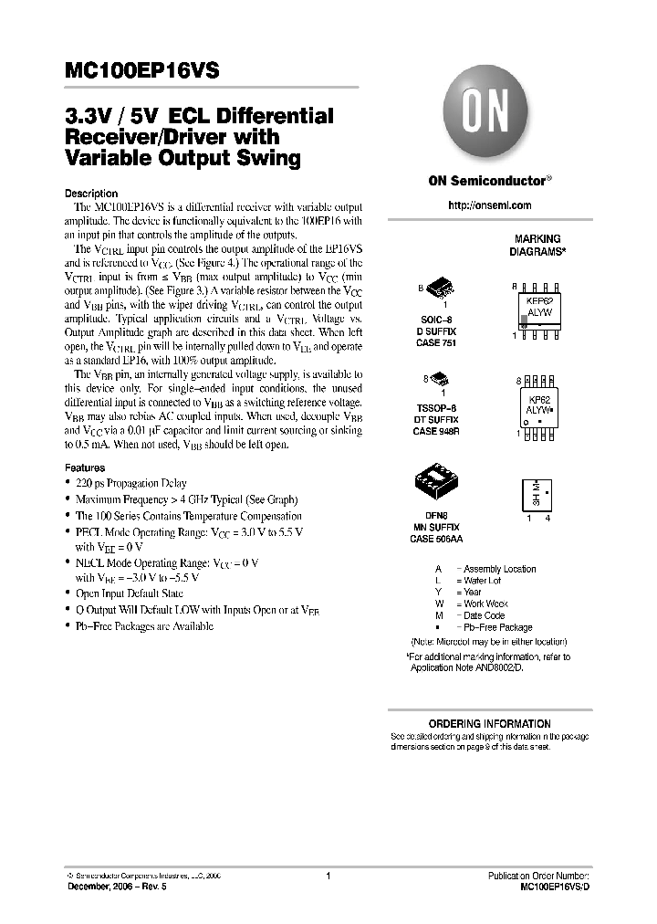 MC100EP16VS_750497.PDF Datasheet