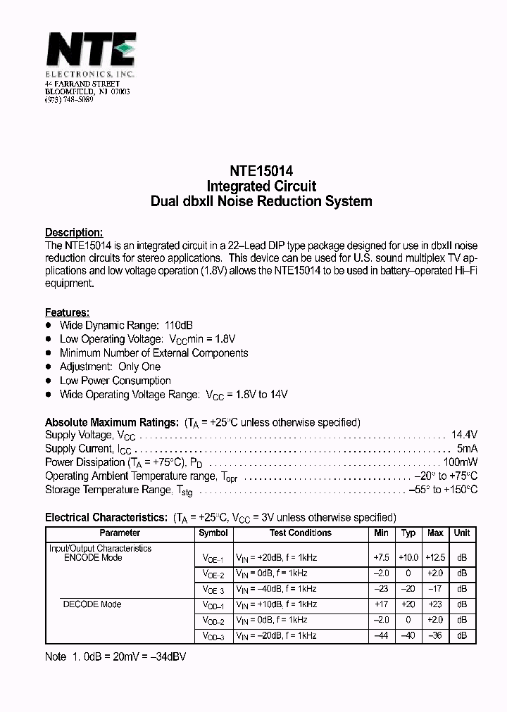 NTE15014_805331.PDF Datasheet