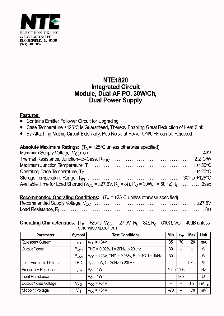 NTE1820_939366.PDF Datasheet