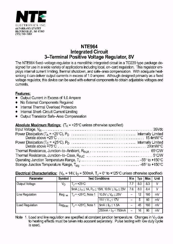 NTE964_1021186.PDF Datasheet