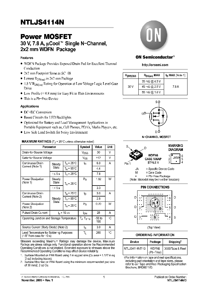 NTLJS4114N_708309.PDF Datasheet