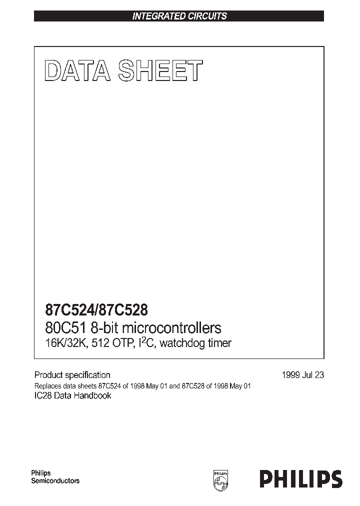 P87C524EBAA_930829.PDF Datasheet