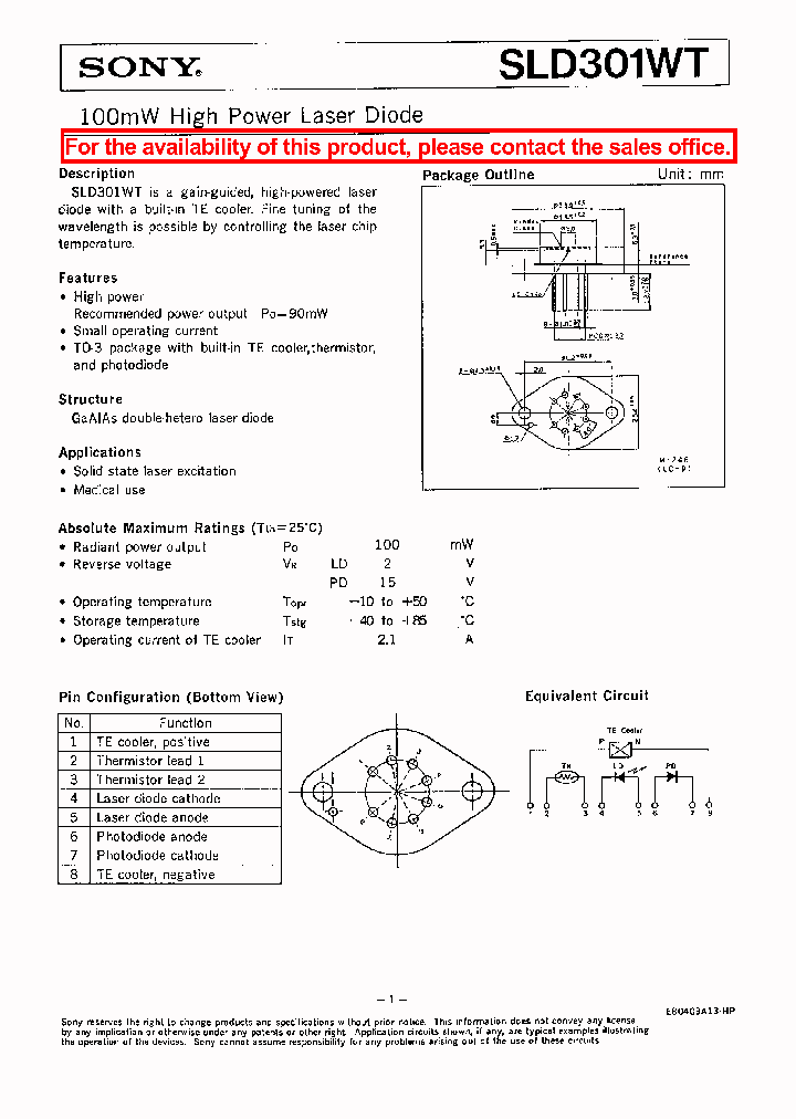 SLD301WT_931255.PDF Datasheet