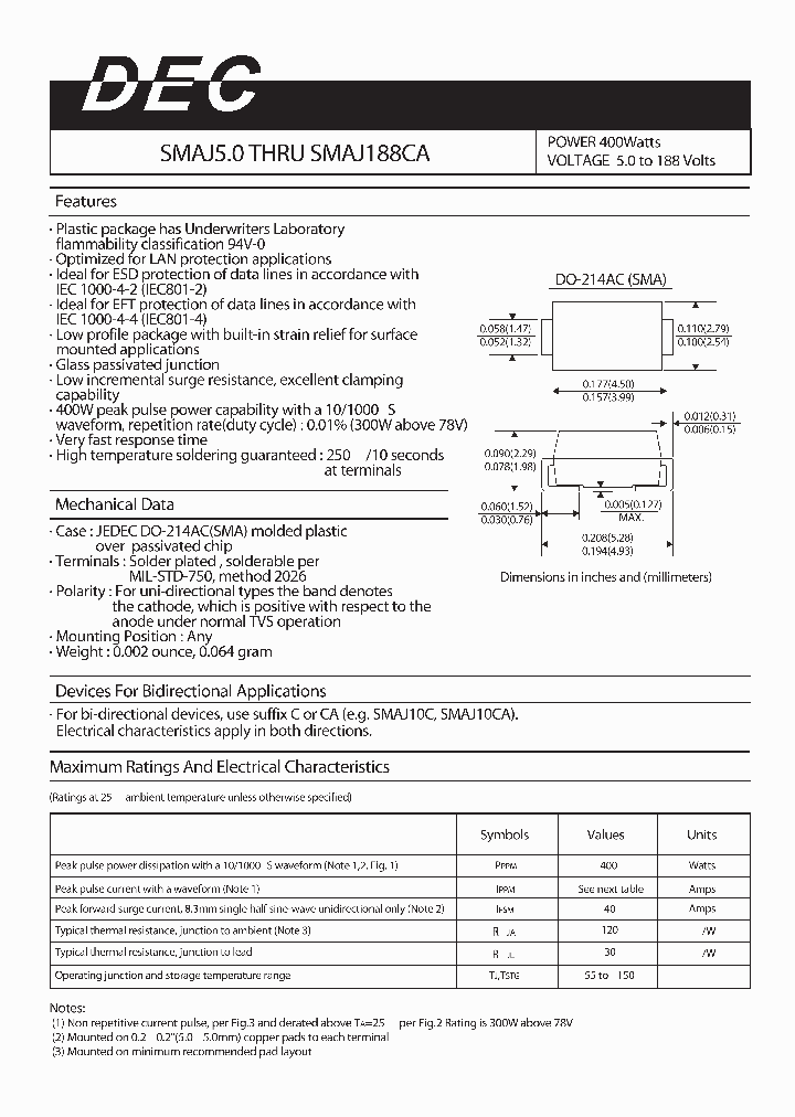 SMAJ16_934138.PDF Datasheet
