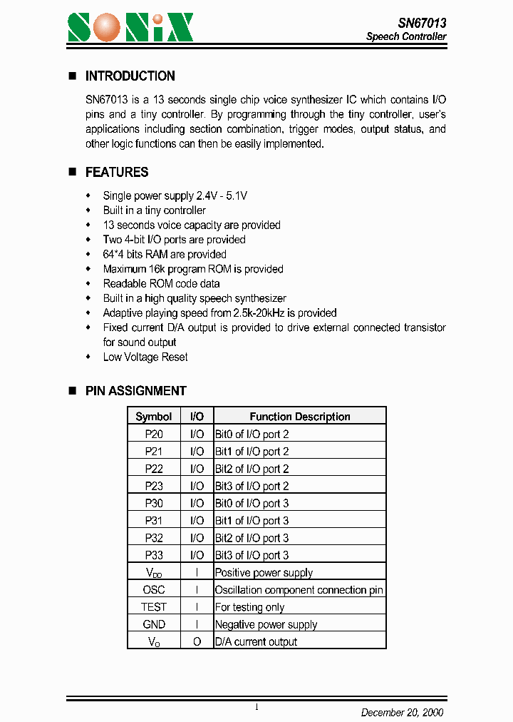 SN67013_811032.PDF Datasheet