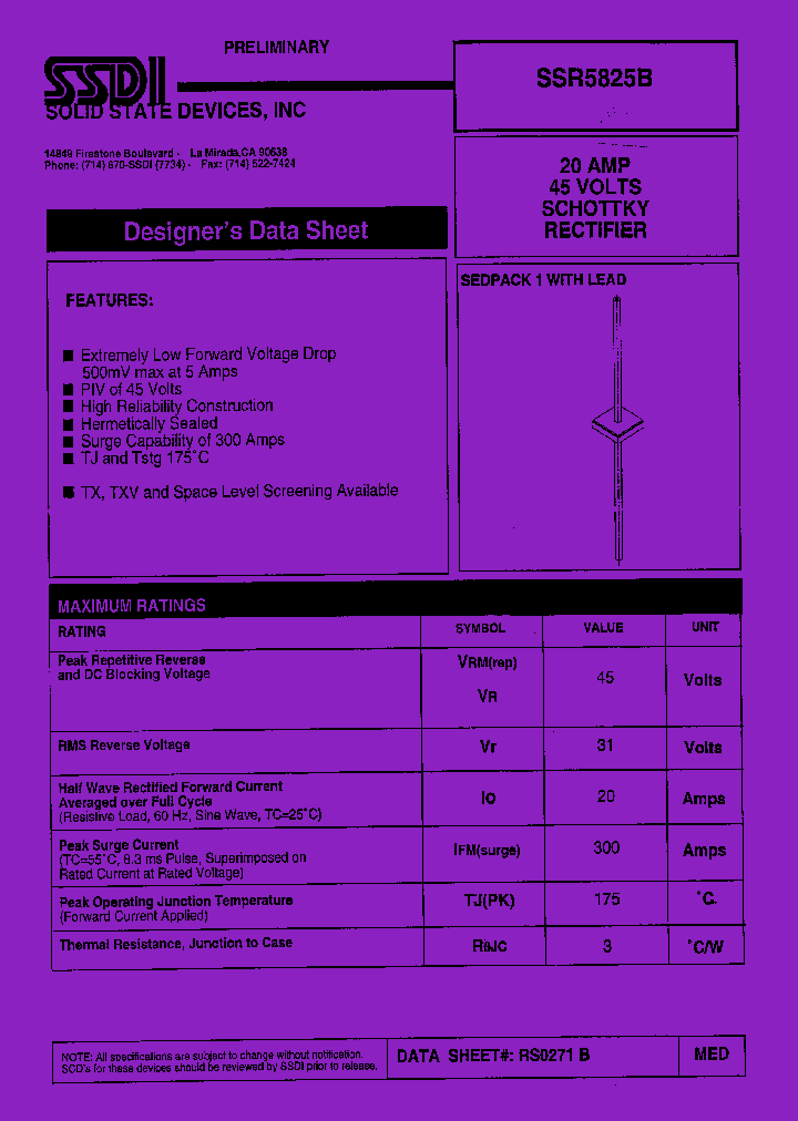 SSR5825B_1013733.PDF Datasheet