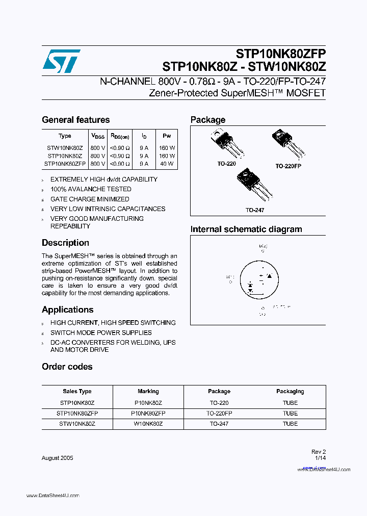 STP10NK80Z_792439.PDF Datasheet