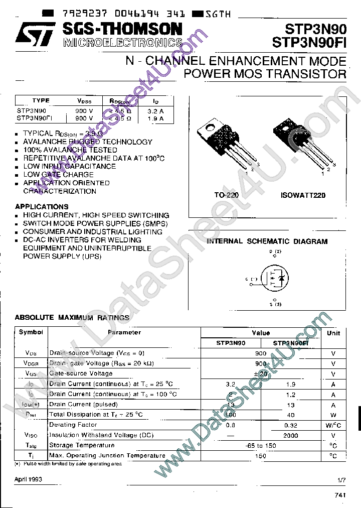 STP3N90FI_954890.PDF Datasheet