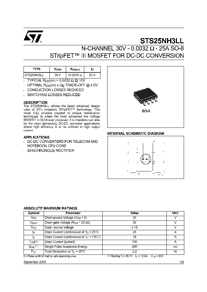STS25NH3LL_943122.PDF Datasheet