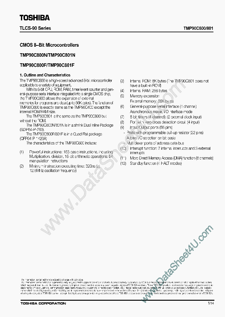 TMP90C800_839333.PDF Datasheet