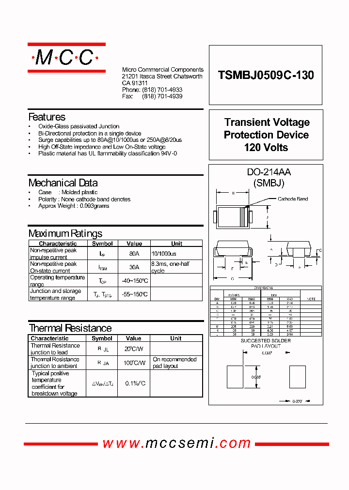 TSMBJ0509C-130_1011585.PDF Datasheet