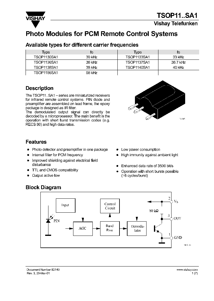 TSOP1237SA1_1016599.PDF Datasheet