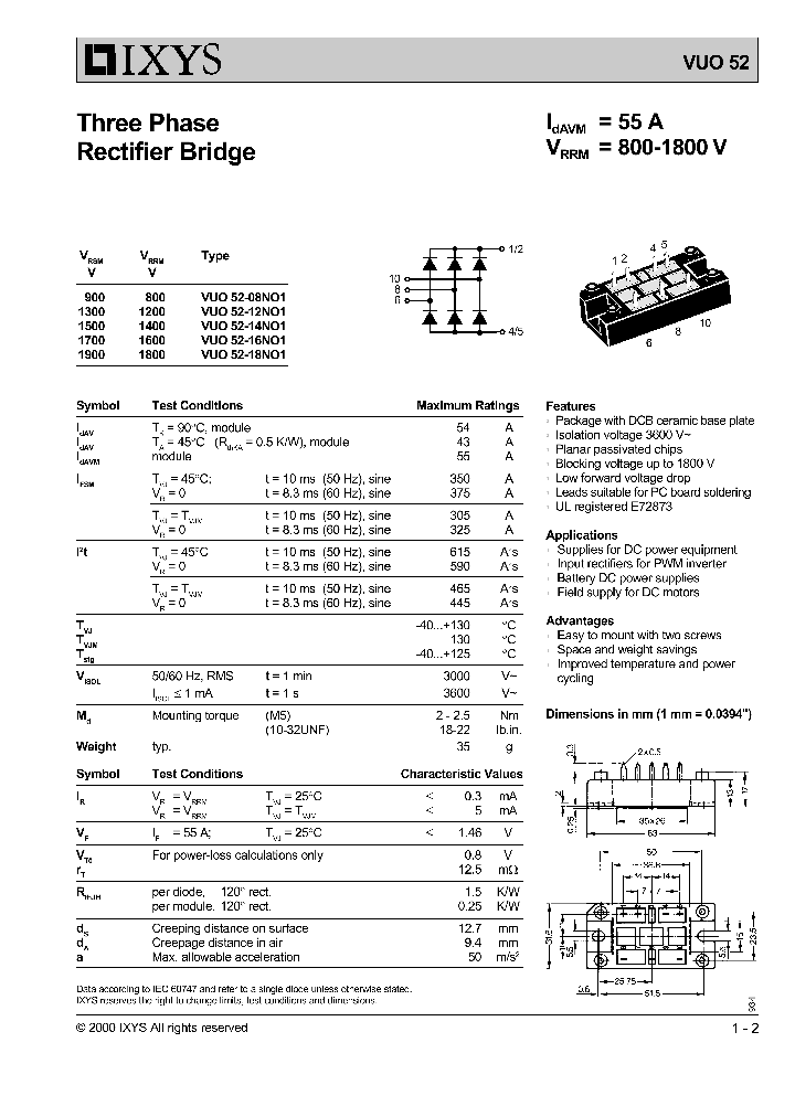 VUO52_884520.PDF Datasheet