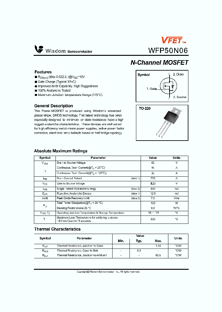 WFP50N06_848912.PDF Datasheet