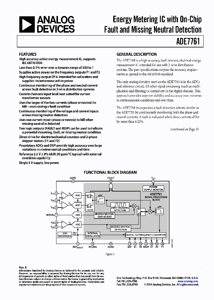 ADE7761ARSRL_1207154.PDF Datasheet