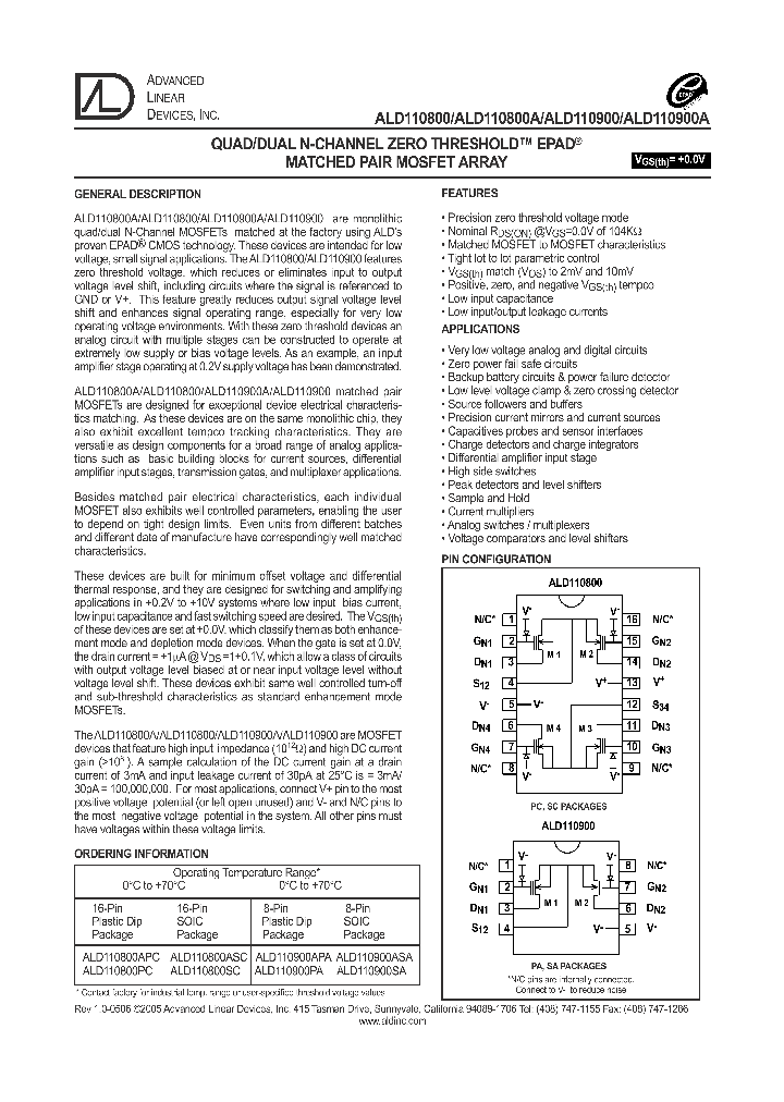 ALD110900SA_1208727.PDF Datasheet