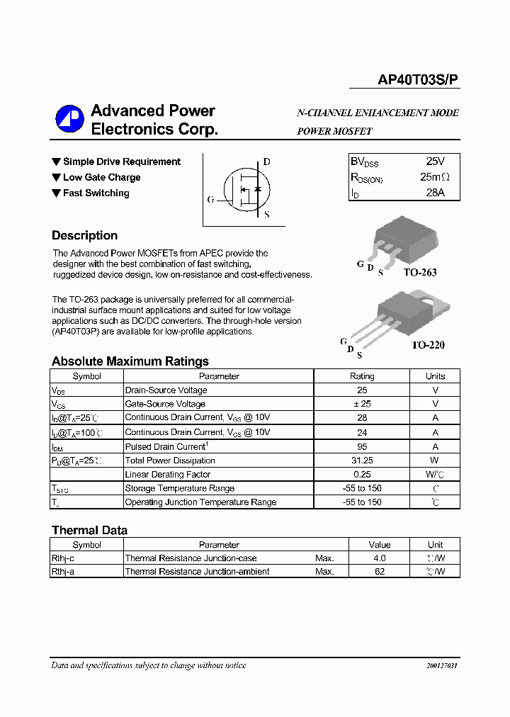 AP40T03P_1168549.PDF Datasheet