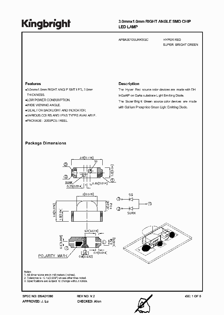 APBA3010SURKSGC_1210686.PDF Datasheet