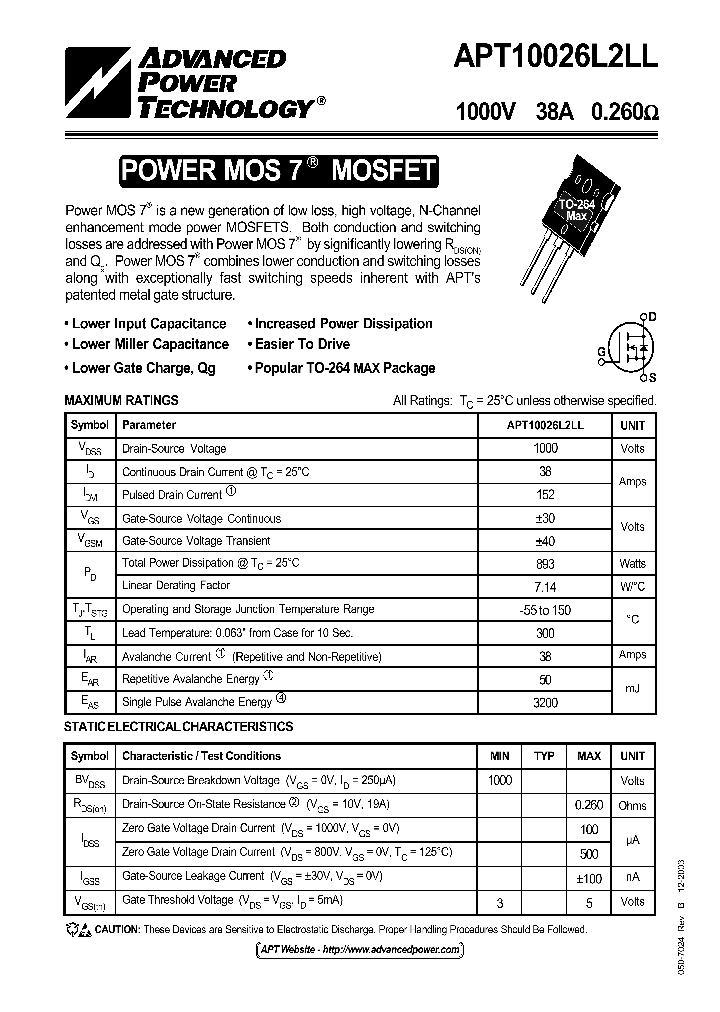 APT10026L2LL03_1211233.PDF Datasheet