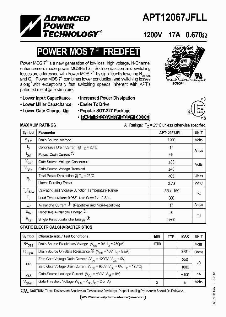 APT12067JFLL_1211343.PDF Datasheet