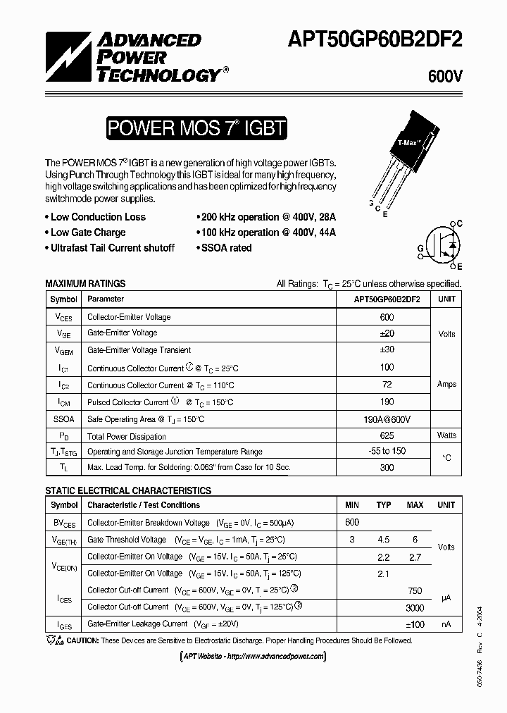 APT50GP60B2DF2_1169141.PDF Datasheet