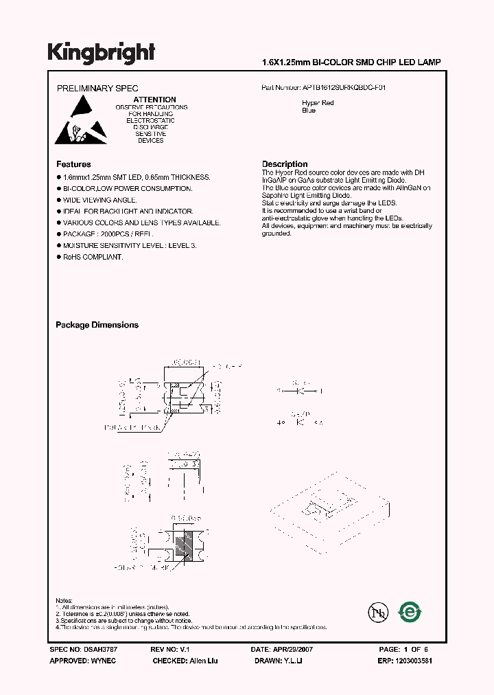 APTB1612SURKQBDC-F01_1212008.PDF Datasheet