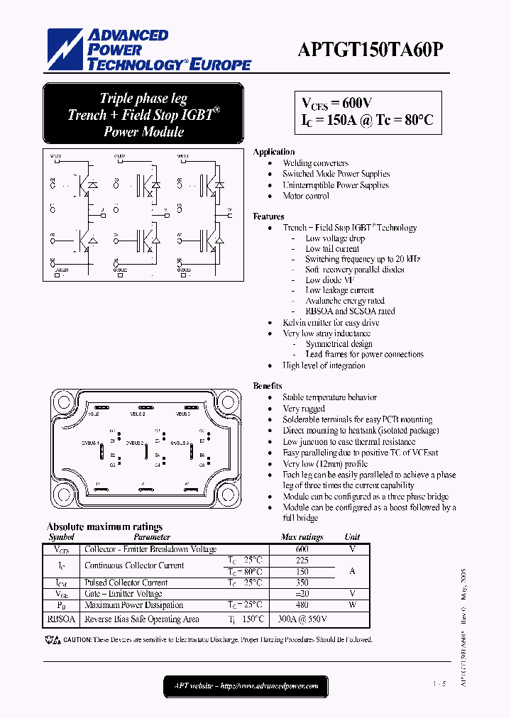 APTGT150TA60P_1212337.PDF Datasheet