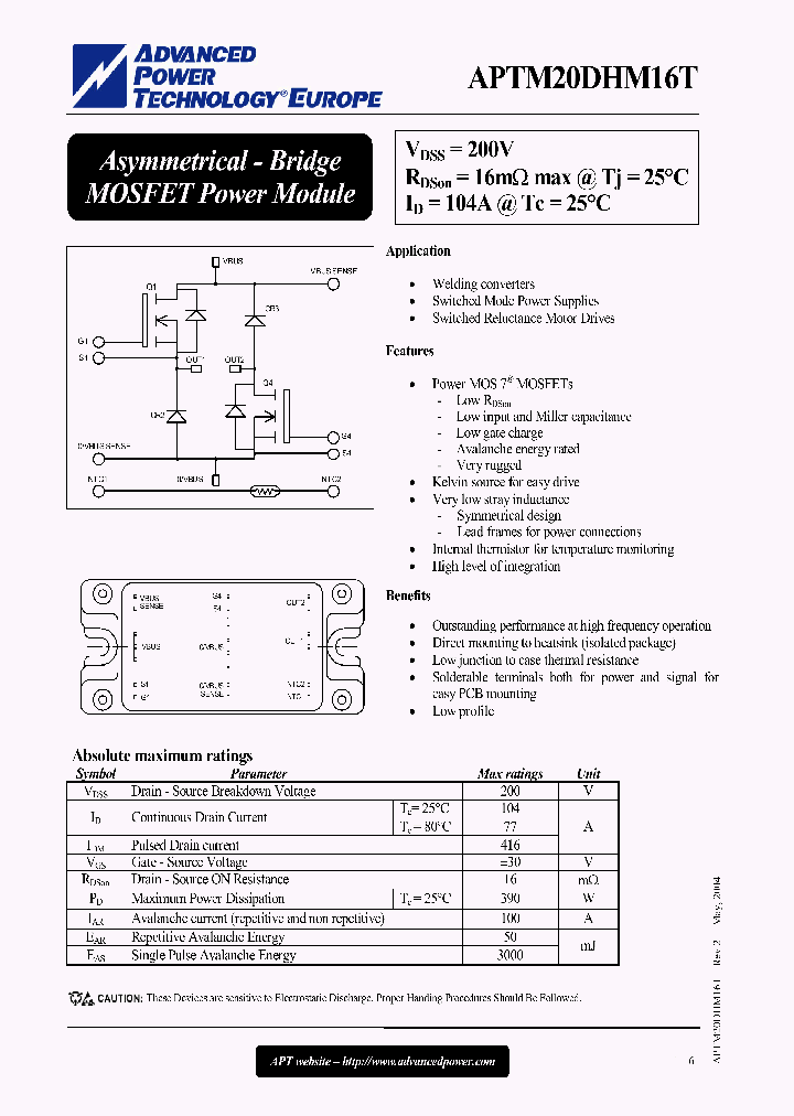 APTM20DHM16T_1169270.PDF Datasheet