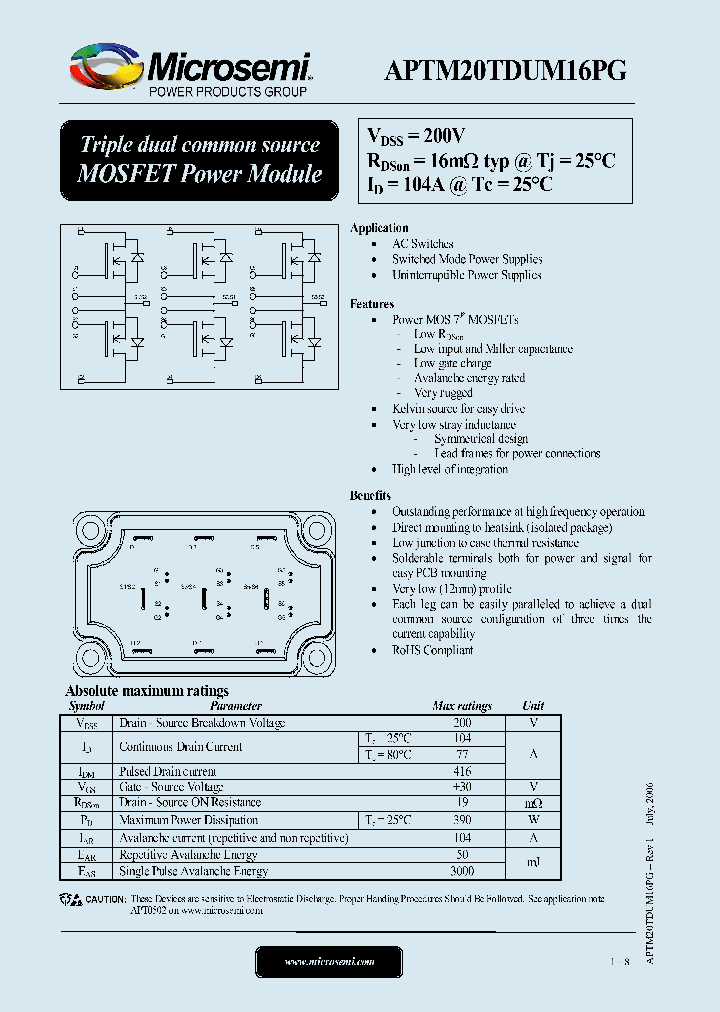 APTM20TDUM16PG_1212670.PDF Datasheet