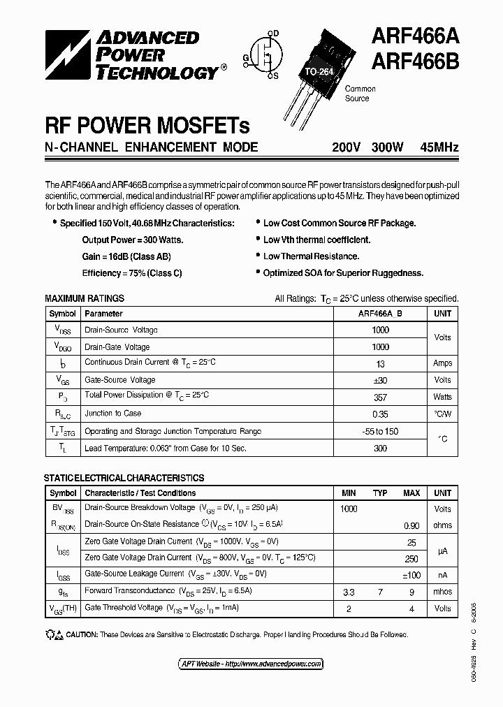 ARF466A_1168630.PDF Datasheet