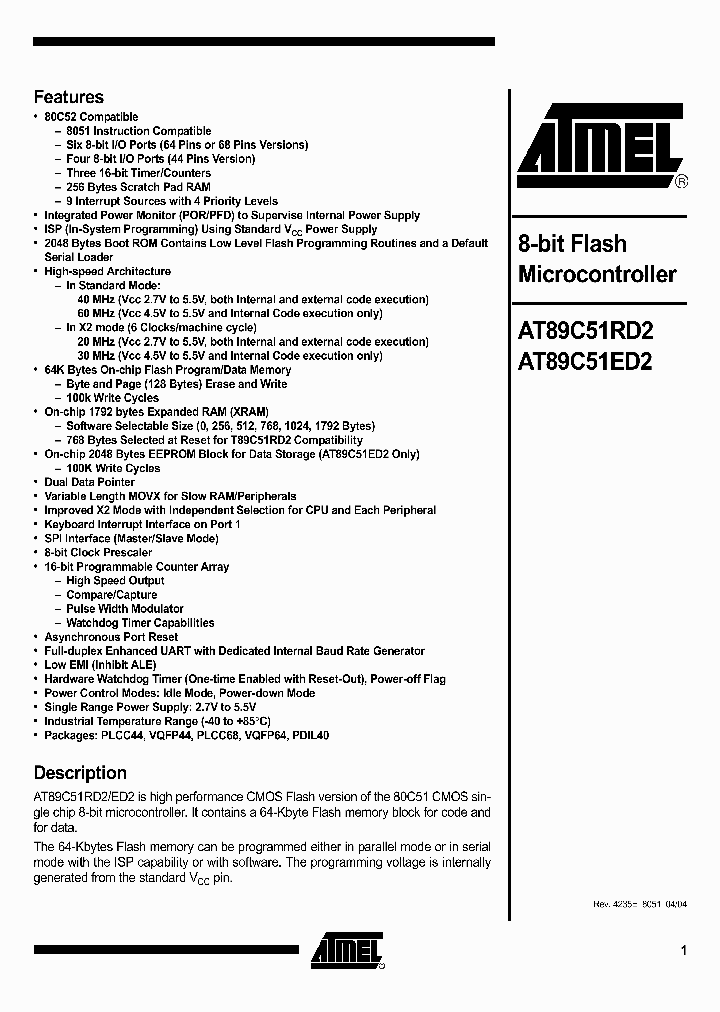 AT89C51RD2-SMSIM_1214233.PDF Datasheet