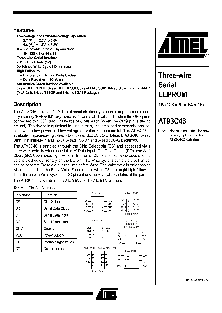 AT93C4607_1214364.PDF Datasheet