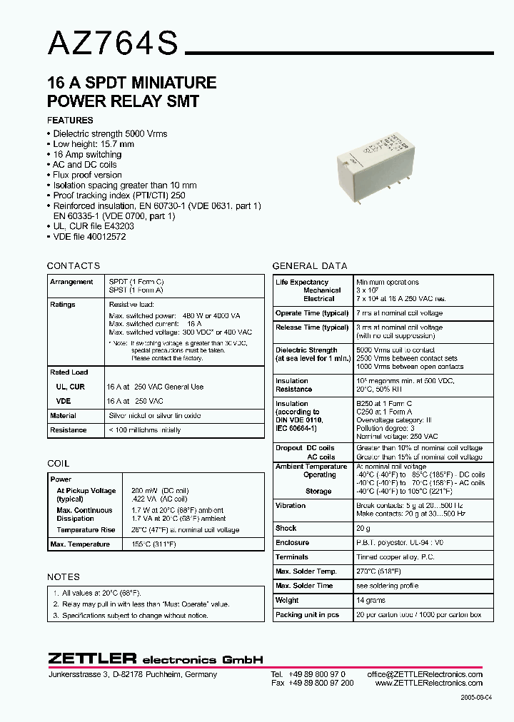 AZ764S-1A-60A_1090302.PDF Datasheet