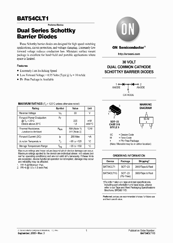 BAT54CLT1_1107263.PDF Datasheet