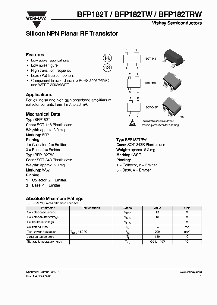 BFP182T05_1017676.PDF Datasheet